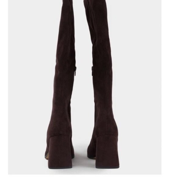 Women’s Steve Madden Brown Livah Knee High Black Zip Up Boots Size 6 Brand New - Picture 8 of 9